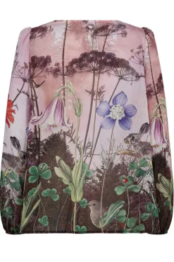 NUFOREST - Let bluse med kunstnerisk naturprint