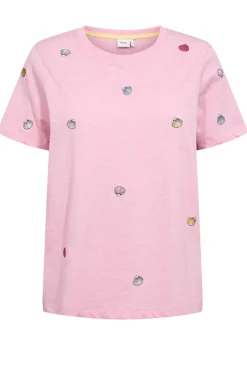 NUSHELLPA - T-shirt med broderede muslingedetaljer