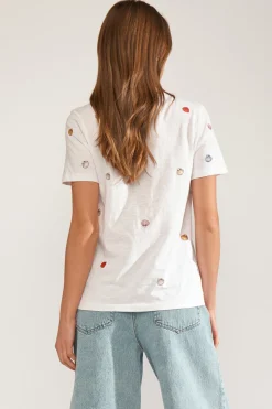 NUSHELLPA - T-shirt med broderede muslingedetaljer