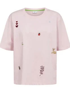 NUTENIA - Boxy t-shirt med broderede naturmotiver