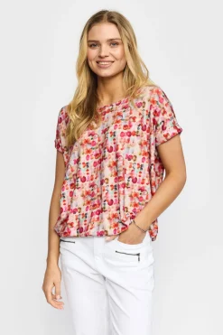 OTEA - Kortærmet bluse med print