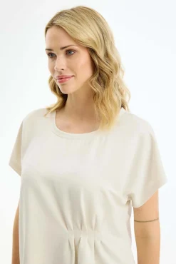 Paloma - Kortærmet bluse med rynke detalje