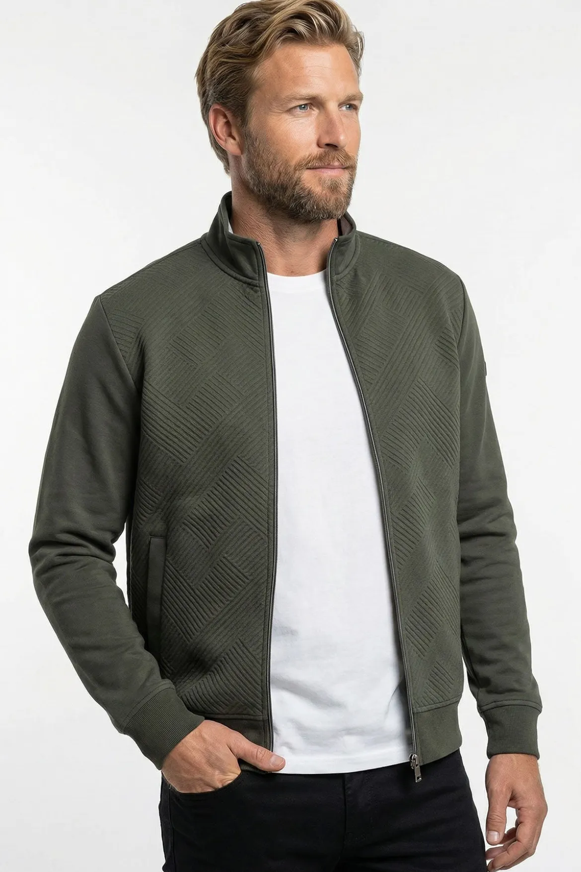 Planet - Sweatshirtjakke med struktur