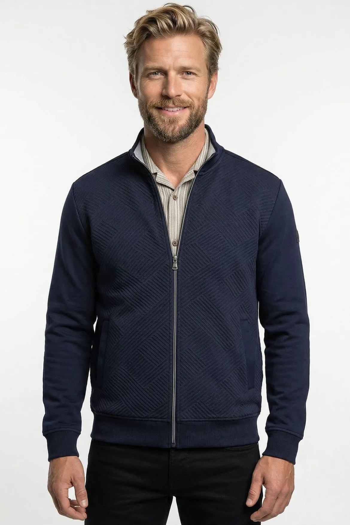 Planet - Sweatshirtjakke med struktur