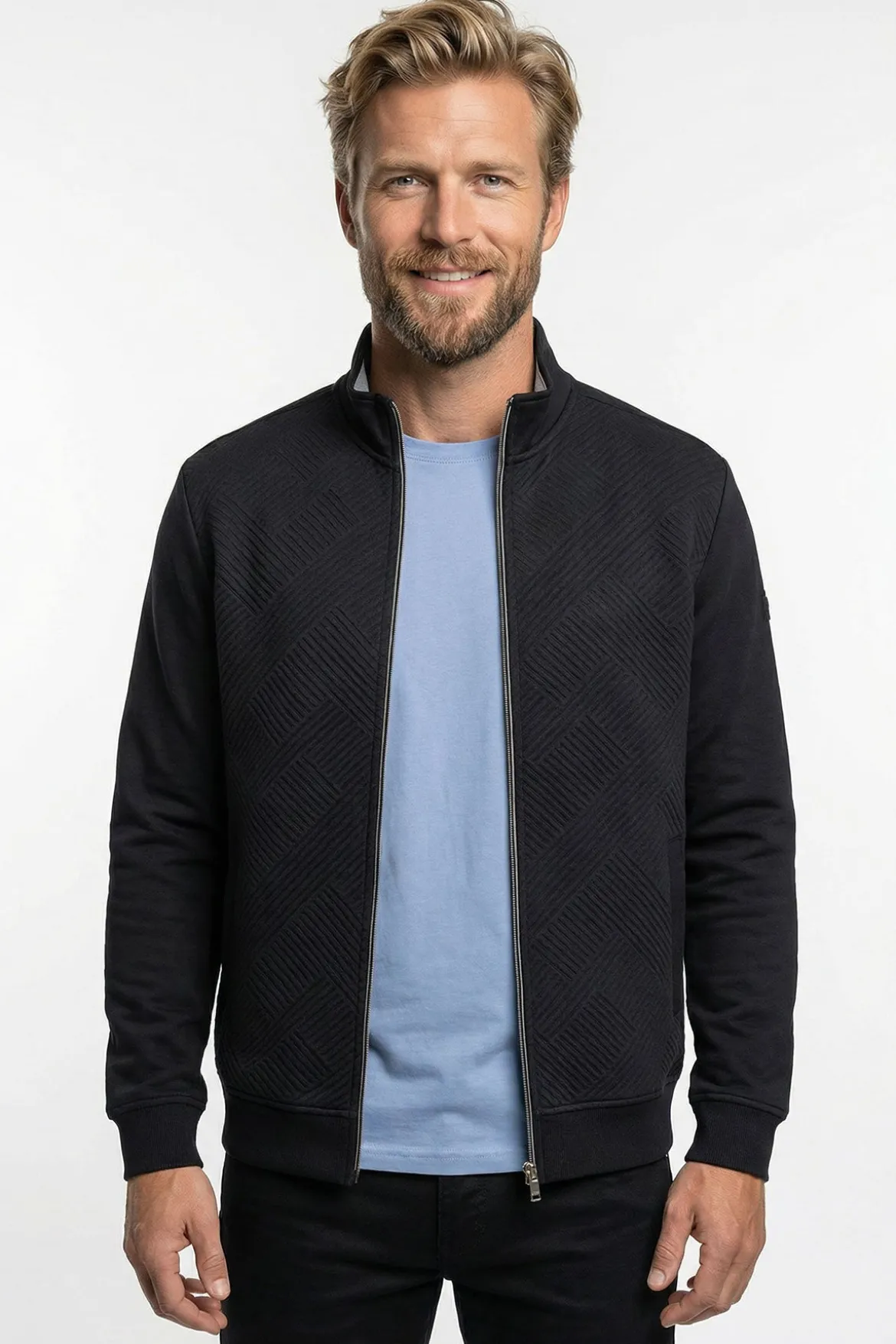 Planet - Sweatshirtjakke med struktur