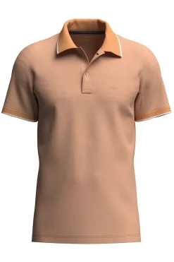 Polo T-shirt med struktur og kontrastdetaljer