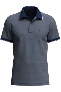 Polo T-shirt med struktur og kontrastdetaljer