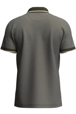 Polo T-shirt med struktur og kontrastdetaljer