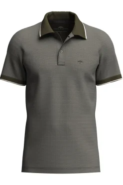 Polo T-shirt med struktur og kontrastdetaljer