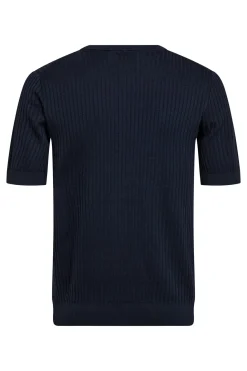 Poul SS - Kortærmet strik polo med ribstruktur