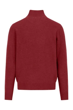 Pullover i uld og kashmir-blanding med half zip og høj krave
