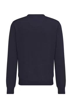 Pullover med V-hals og ribkant