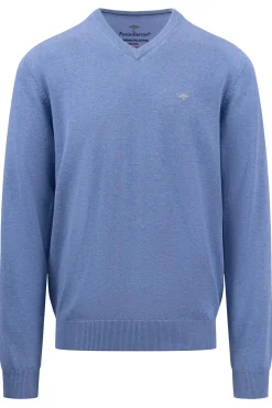 Pullover med V-hals og ribkant