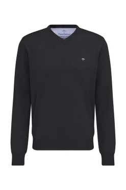 Pullover med V-hals og ribkant