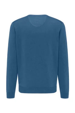 Pullover med V-hals og ribkant