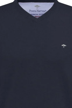 Pullover med V-hals og ribkant
