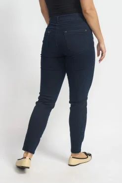 Rany - Strækbare bukser med høj talje og 7/8 længde - denimlook