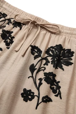 Rina - Vide bukser med bindebånd og blomsterprint