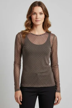 Sarah - Meshbluse med prikker
