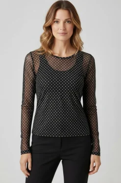 Sarah - Meshbluse med prikker