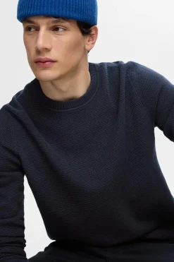 SELECTED HOMME SLHROSS LS KNIT STRUCTURE CREW NECK NOOS
