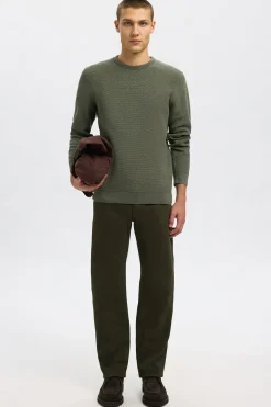 SELECTED HOMME SLHROSS LS KNIT STRUCTURE CREW NECK NOOS