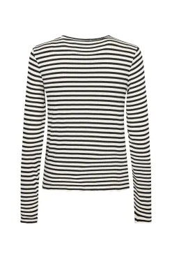 Sille - Stribet langærmet t-shirt