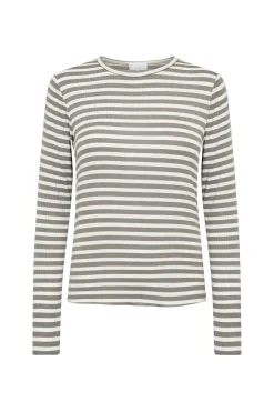 Sille - Stribet langærmet t-shirt