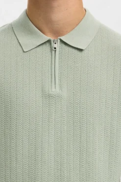 SLHCRAN - Kortærmet strik polo med zip