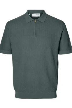 SLHCRAN - Kortærmet strik polo med zip