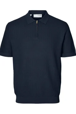SLHCRAN - Kortærmet strik polo med zip