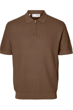 SLHCRAN - Kortærmet strik polo med zip