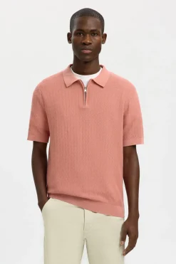 SLHCRAN - Kortærmet strik polo med zip