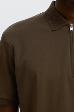 SLHFAVE - Polo med half zip