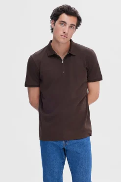 SLHFAVE - Polo med half zip