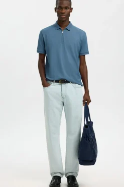 SLHFAVE - Polo med half zip