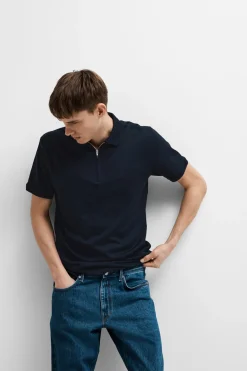SLHFAVE - Polo med half zip