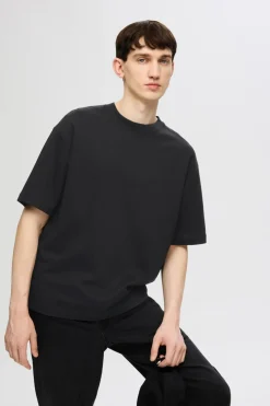 SLHLOOSEOSCAR - Boxy t-shirt med korte ærmer