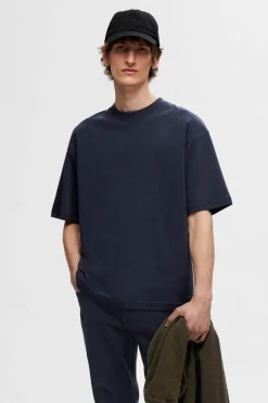 SLHLOOSEOSCAR - Boxy t-shirt med korte ærmer