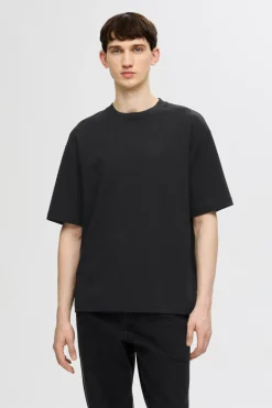 SLHLOOSEOSCAR - Boxy t-shirt med korte ærmer