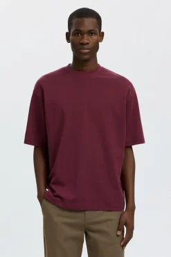 SLHLOOSEOSCAR - Boxy t-shirt med korte ærmer