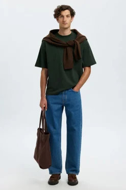 SLHLOOSEOSCAR - Boxy t-shirt med korte ærmer