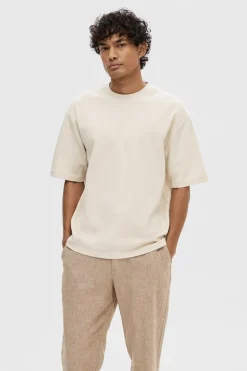 SLHLOOSEOSCAR - Boxy t-shirt med korte ærmer