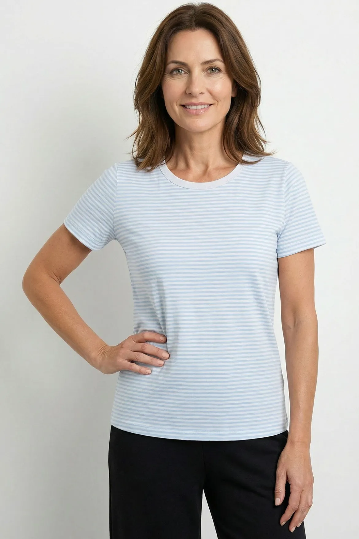Sol - Stribet T-shirt med korte ærmer