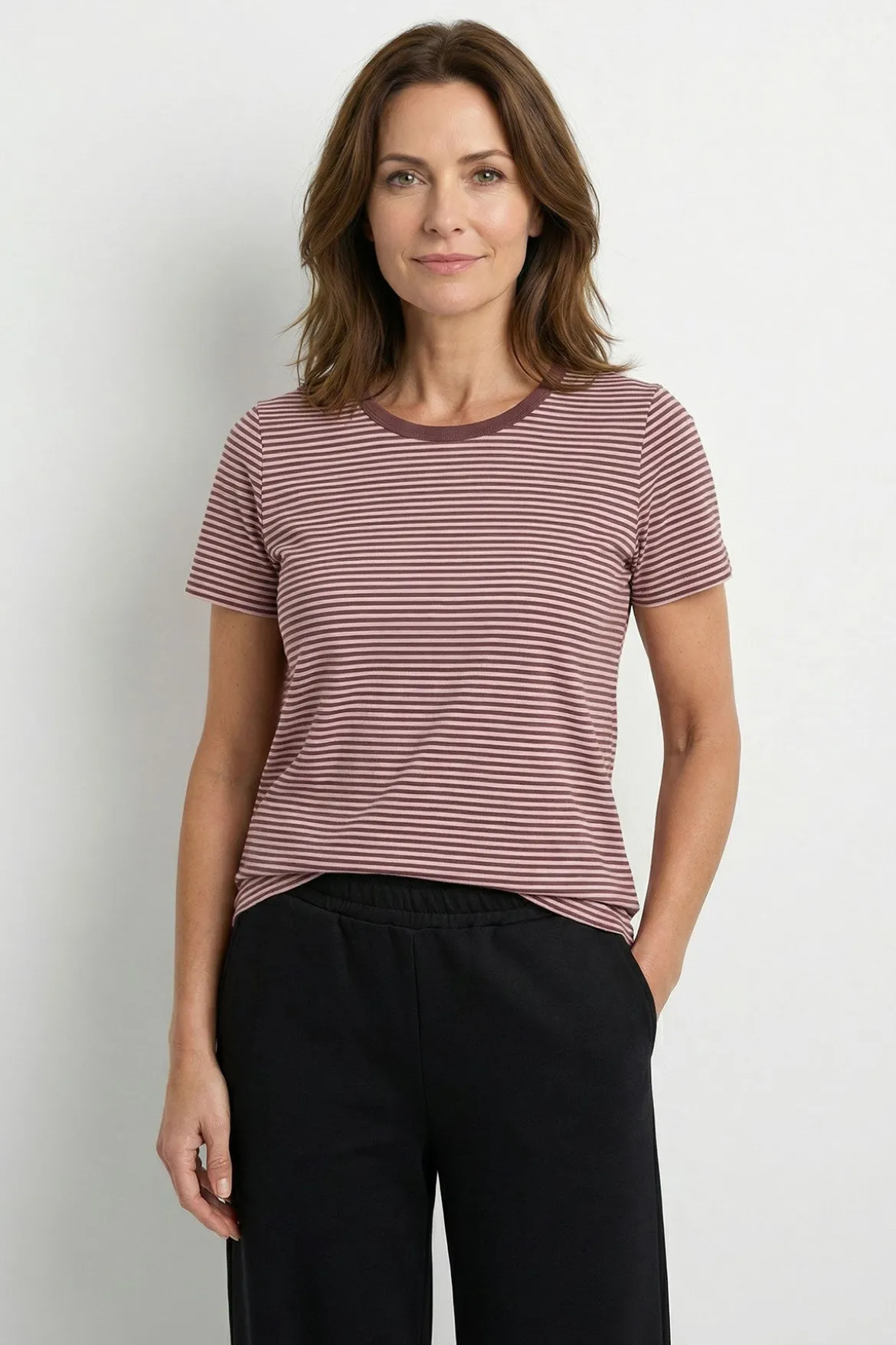 Sol - Stribet T-shirt med korte ærmer