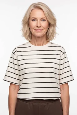 Stine - Stribet t-shirt i bomuld
