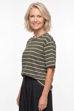 Stine - Stribet t-shirt i bomuld