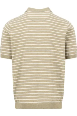 Stribet polo t-shirt i hørkvalitet