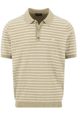 Stribet polo t-shirt i hørkvalitet