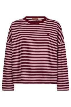 Stribet sweatshirt med hjerte på brystet